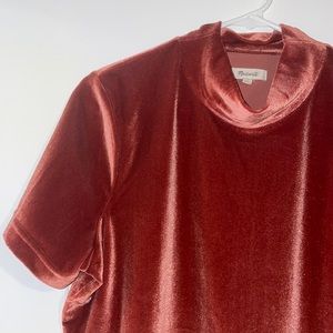 Madewell mock-neck velvet top